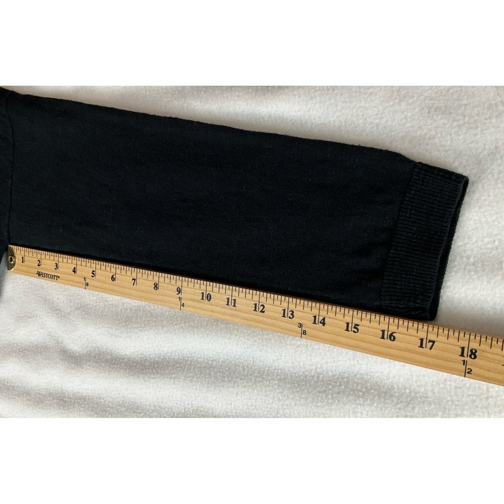Eileen Fisher Size LP Organic Linen Cotton Black Open Front Cardigan Pockets - Picture 10 of 10